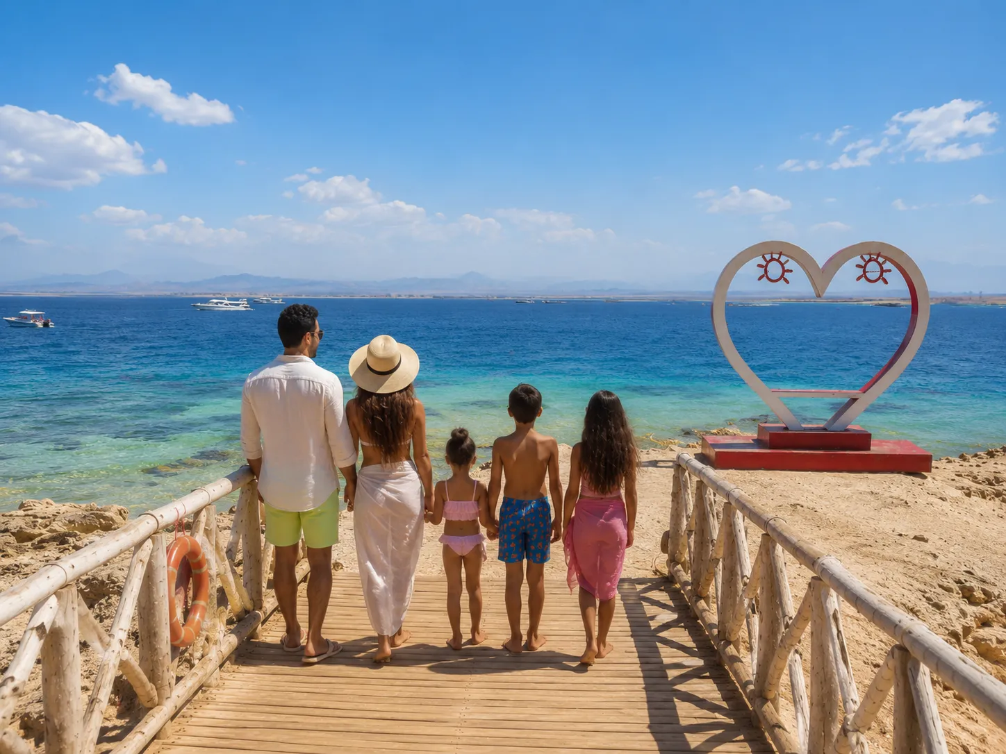 Quiet turquoise lagoon and beach at Magawish Island in Hurghada